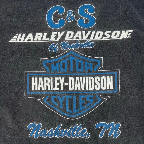 90s Harley Davidson Nashville henley tshirt 1990s vintage - Picture 7 of 10